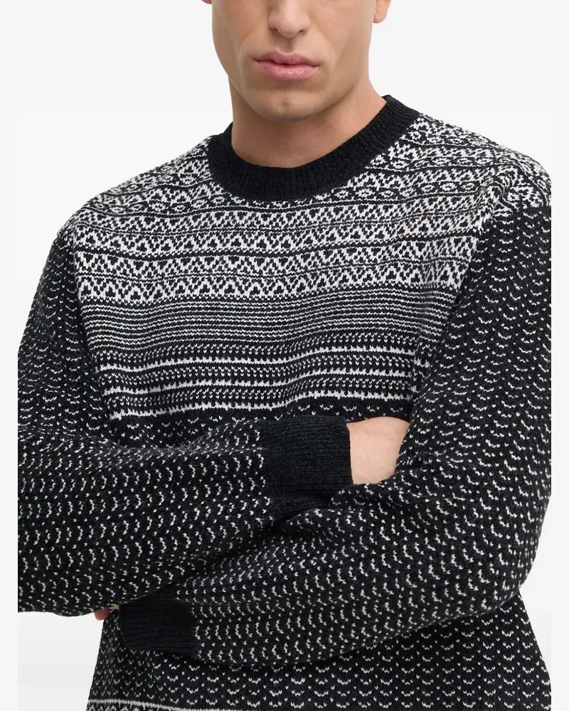 Armani Exchange Gemusterter Pullover - Schwarz Schwarz