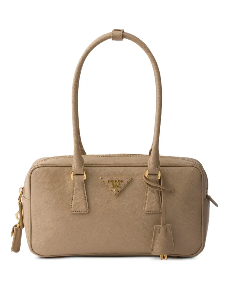 Prada Small Saffiano-leather top-handle bag - Nude Nude