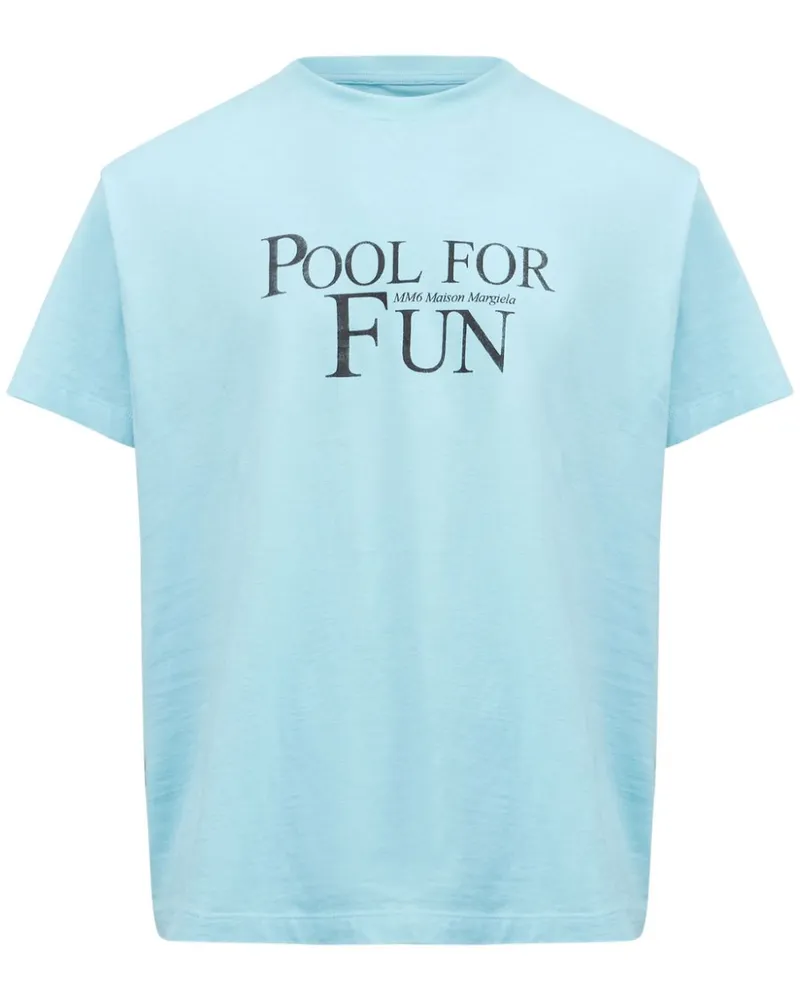 Maison Margiela T-Shirt mit Slogan-Print - Blau Blau