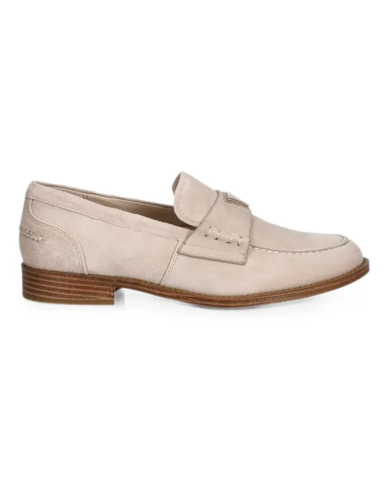 Guess Loafer aus Wildleder mit Logo-Schild - Nude Nude