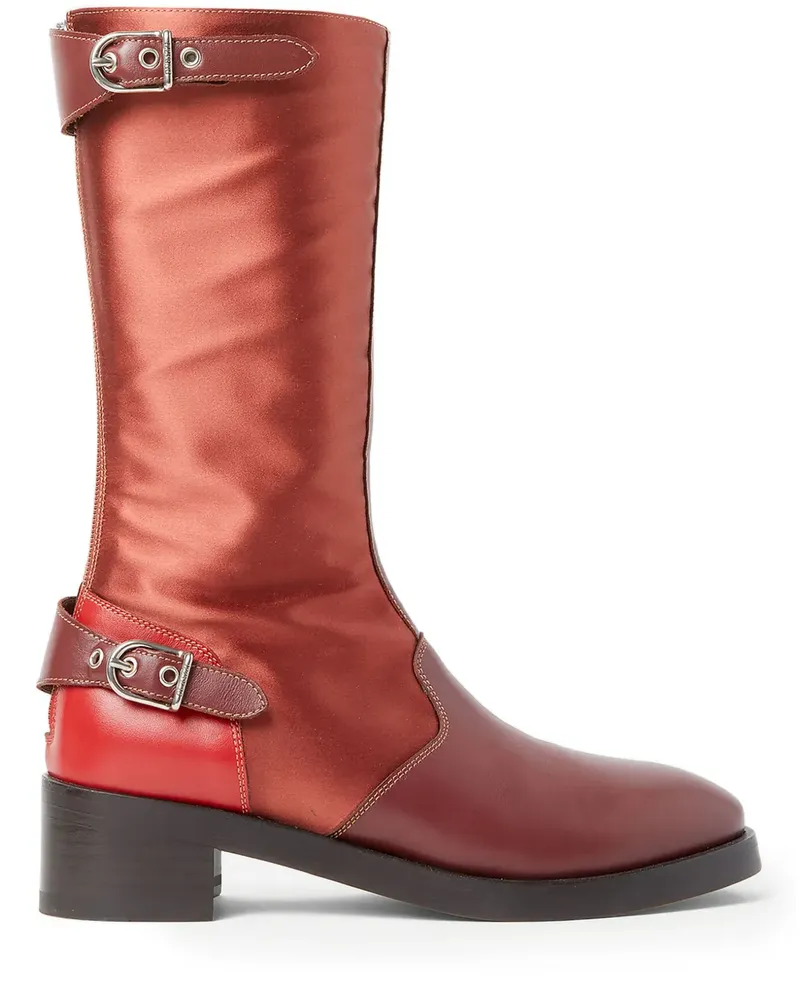 Durazzi Milano Stiefel mit Schnalle aus Satin - Rot Rot