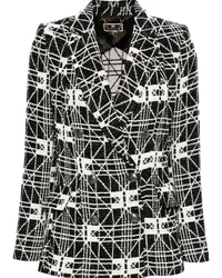 Elisabetta Franchi Tweed-Blazer mit Logo-Print Schwarz