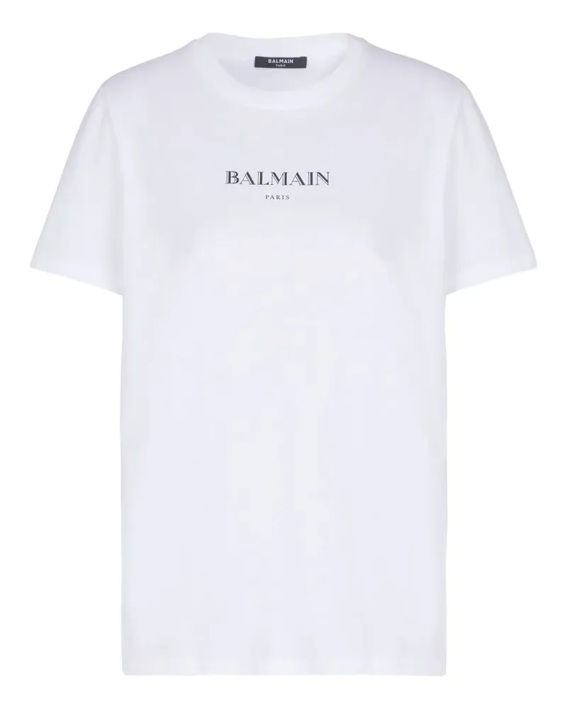 Balmain T-Shirt mit Logo-Print - Weiß Weiß
