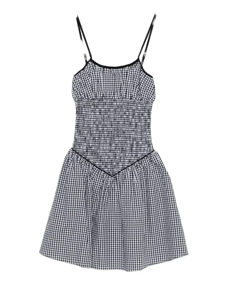 Frankies Bikinis Coast gingham-pattern mini dress - Weiß Weiß