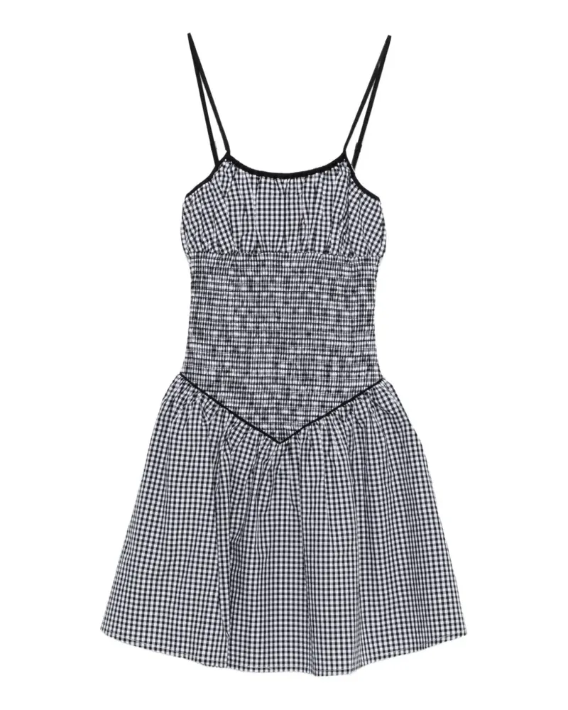 Frankies Bikinis Coast gingham-pattern mini dress - Weiß Weiß
