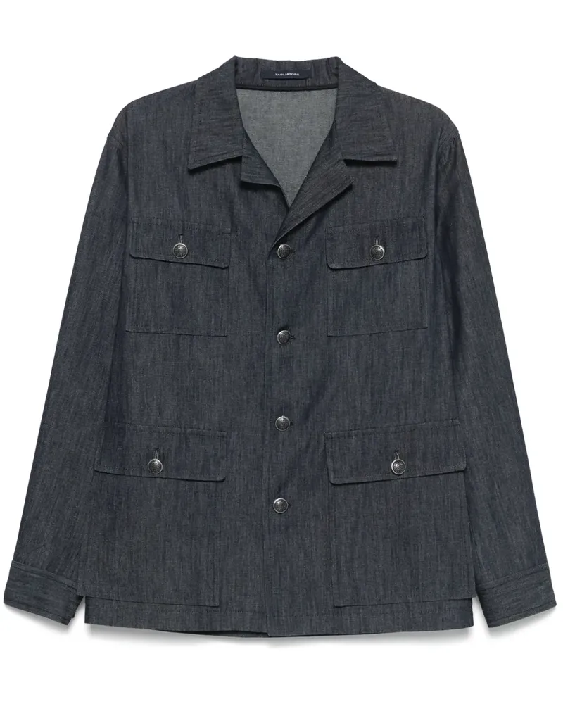 Tagliatore Klassische Hemdjacke - Blau Blau