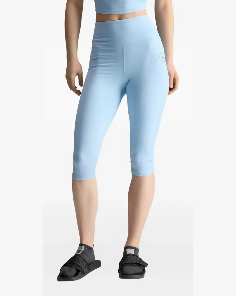 adidas Cropped-Leggings mit Logo-Print - Blau Blau