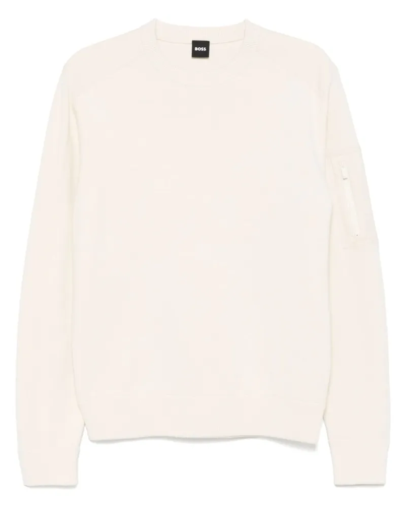 HUGO BOSS Pullover mit Rundhalsausschnitt - Nude Nude