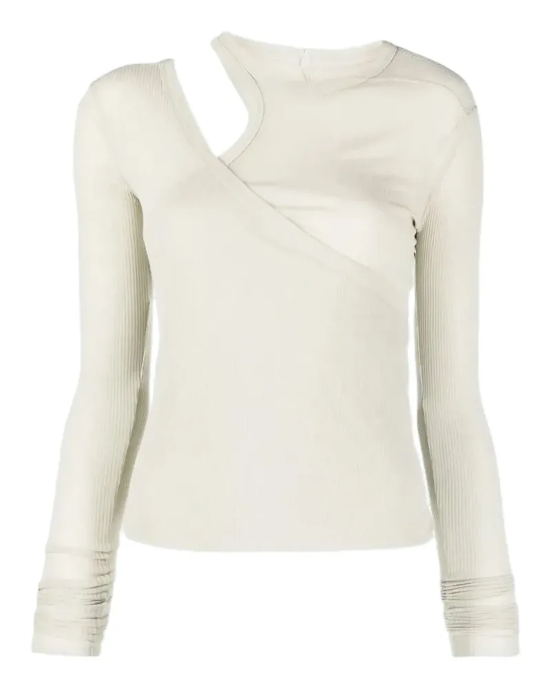 Rick Owens Geripptes Oberteil mit Cut-Out - Nude Nude