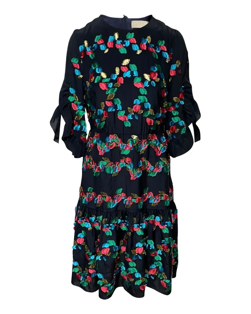Peter Pilotto embroidered midi dress - Schwarz Schwarz