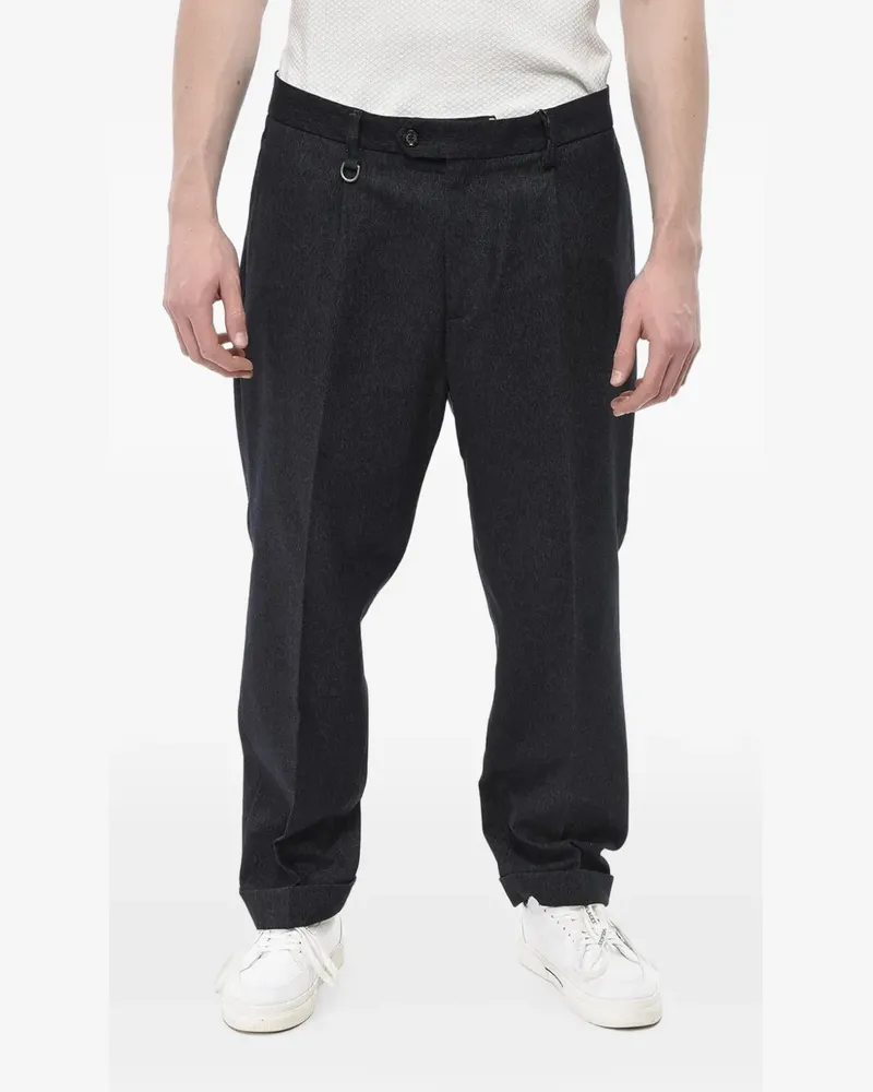 Paolo Pecora Milano Plissierte Hose mit Umschlag - Grau Grau
