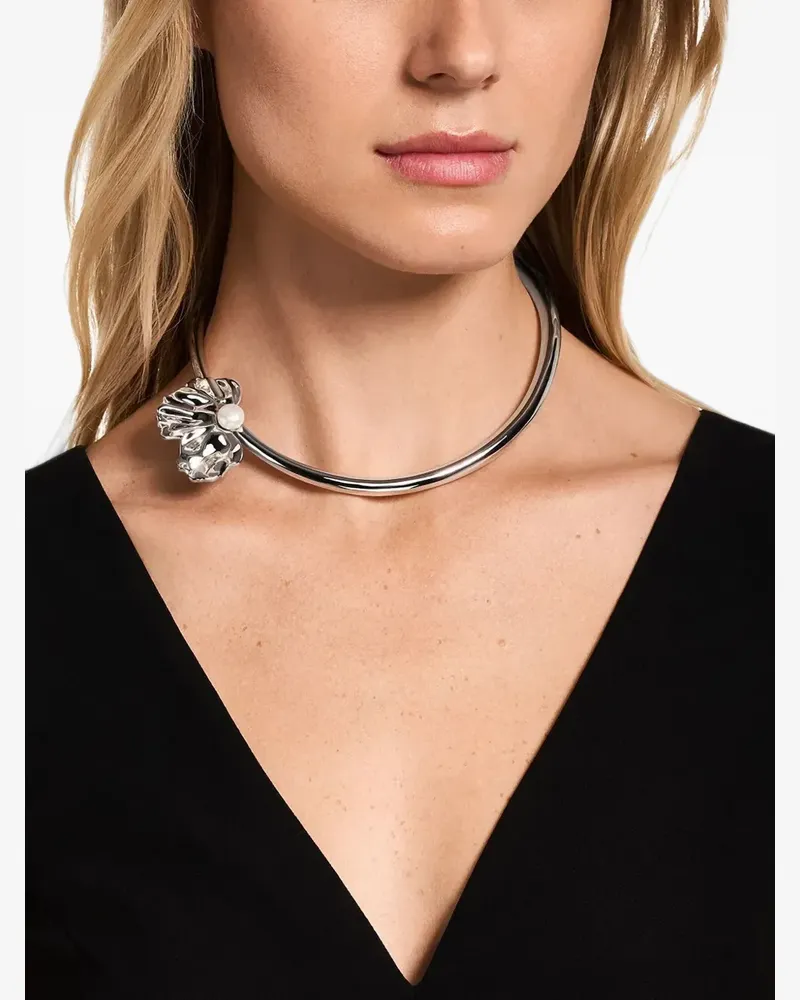 Emporio Armani floral-detail necklace - Silber Silber