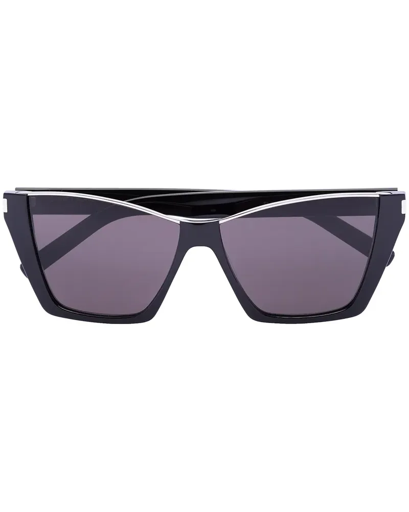 Saint Laurent Sonnenbrille mit D-Gestell - Schwarz Schwarz