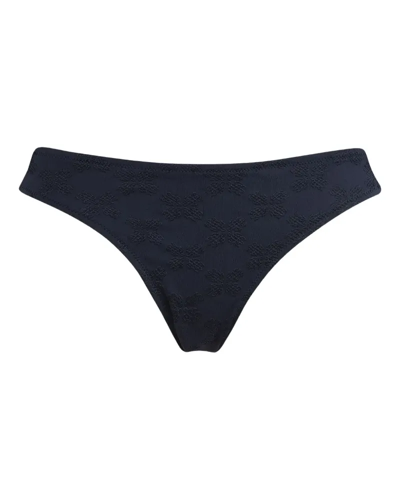 Vilebrequin flocked turtle-embroidered bikini bottom - Blau Blau