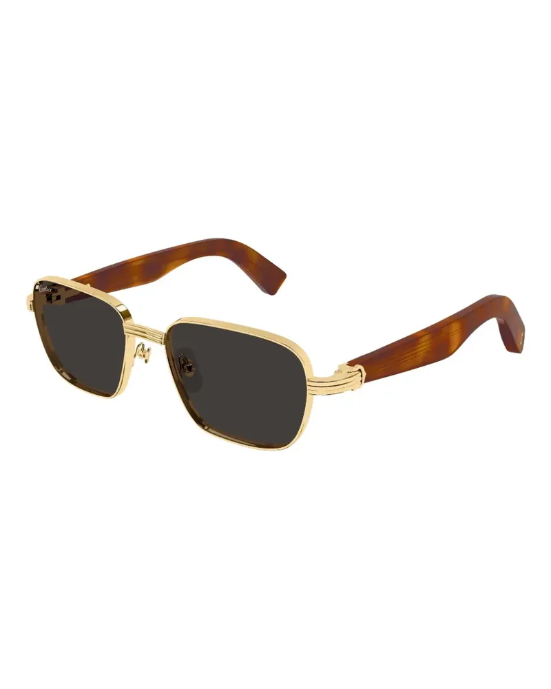 Cartier Sonnenbrille mit eckigem Gestell - Gold Gold