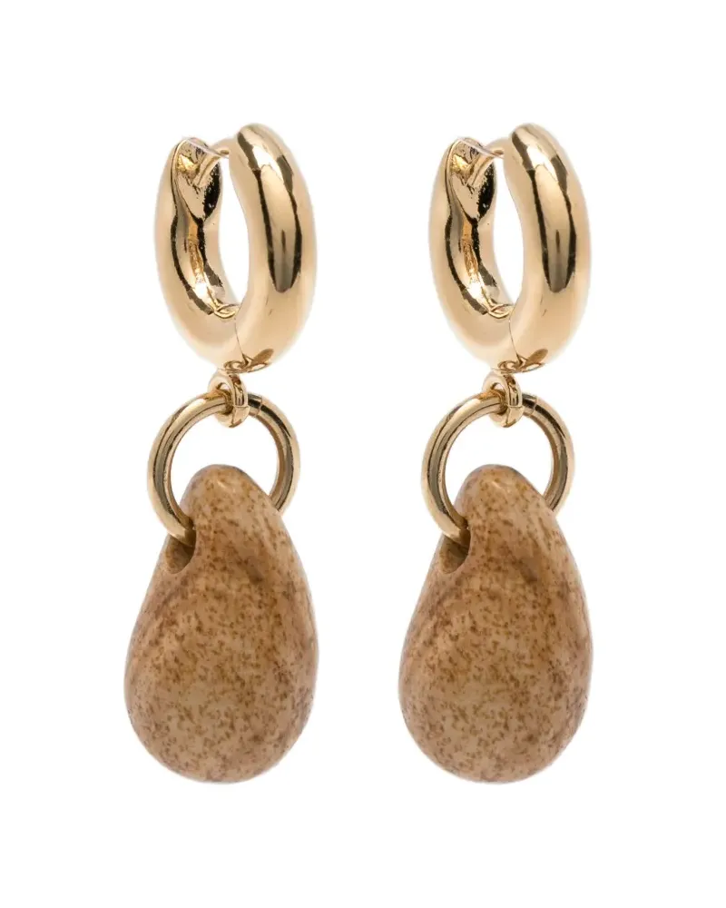 Isabel Marant stone-pendant hoop earrings - Gold Gold