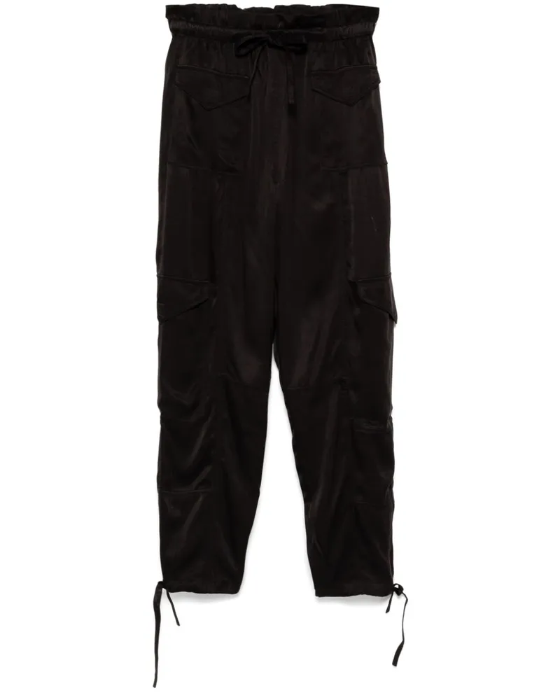 Ganni Ausgeblichene Hose aus Satin - Schwarz Schwarz