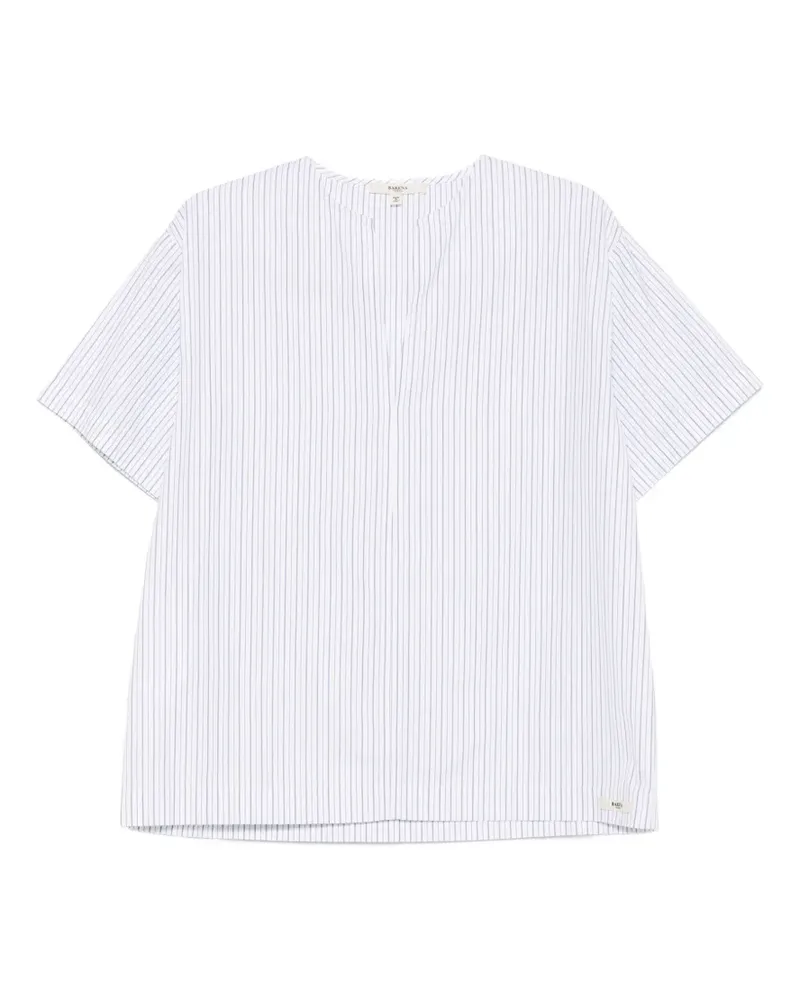 BARENA striped V-neck blouse - Weiß Weiß