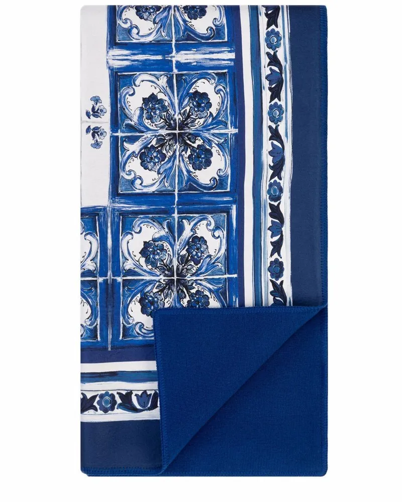Dolce & Gabbana Decke mit Blumen-Print - Blau Blau