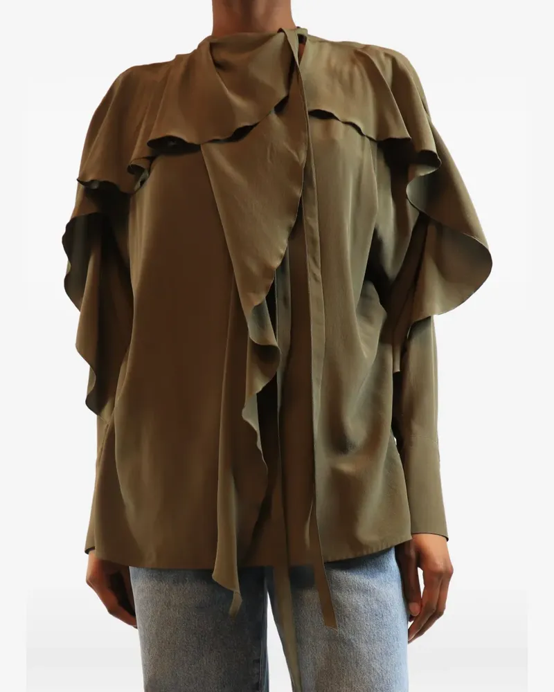 Victoria Beckham Gerüschte Bluse - Grün Grün
