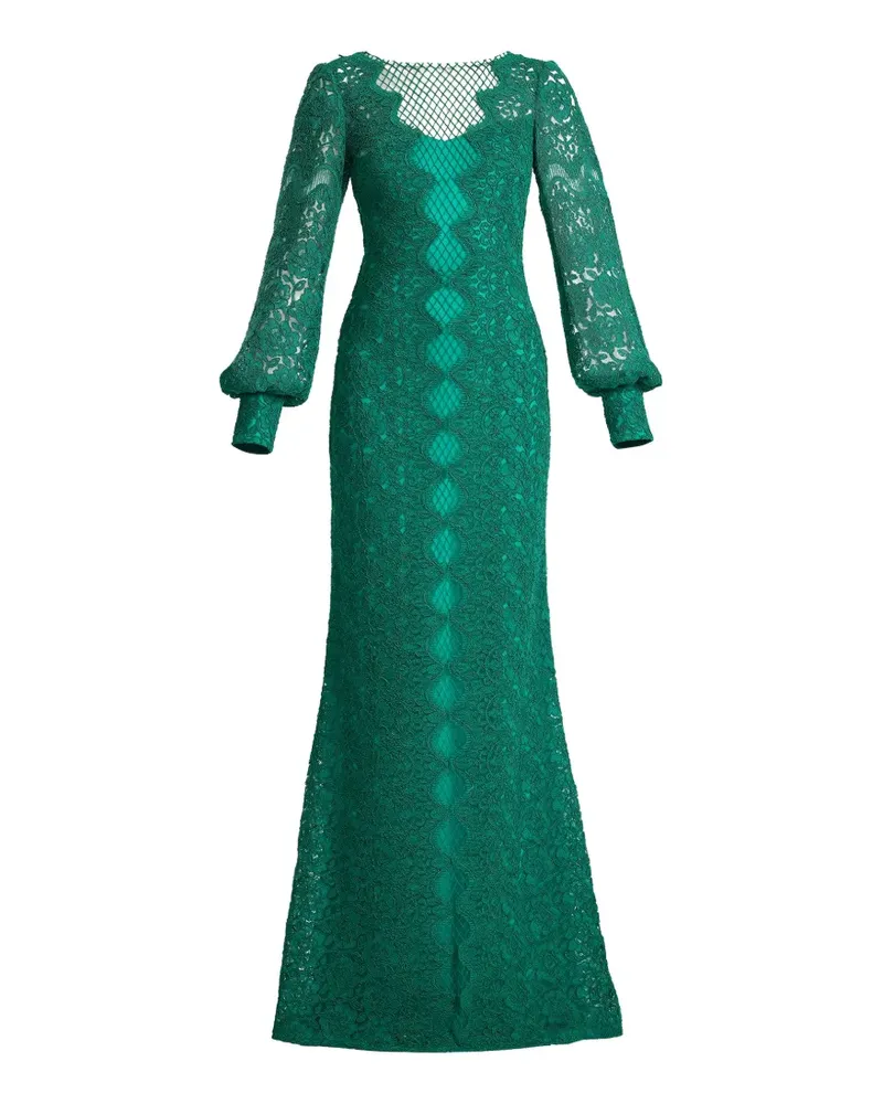Tadashi Shoji Langärmliges Spitzenkleid - Grün Grün