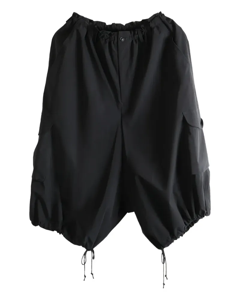Yohji Yamamoto drawstring cropped trousers - Schwarz Schwarz
