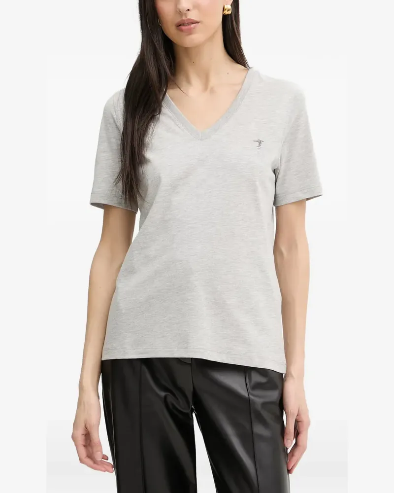 Trussardi V-neck logo-print T-shirt - Grau Grau