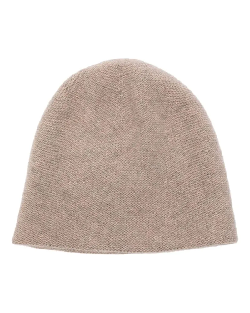 N.Peal Beanie im Layering-Look Nude