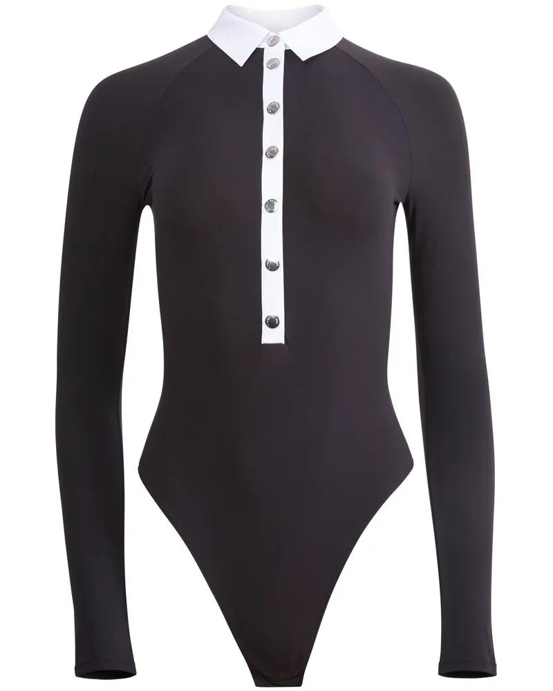 Fleur Du Mal Langärmeliger Body - Schwarz Schwarz