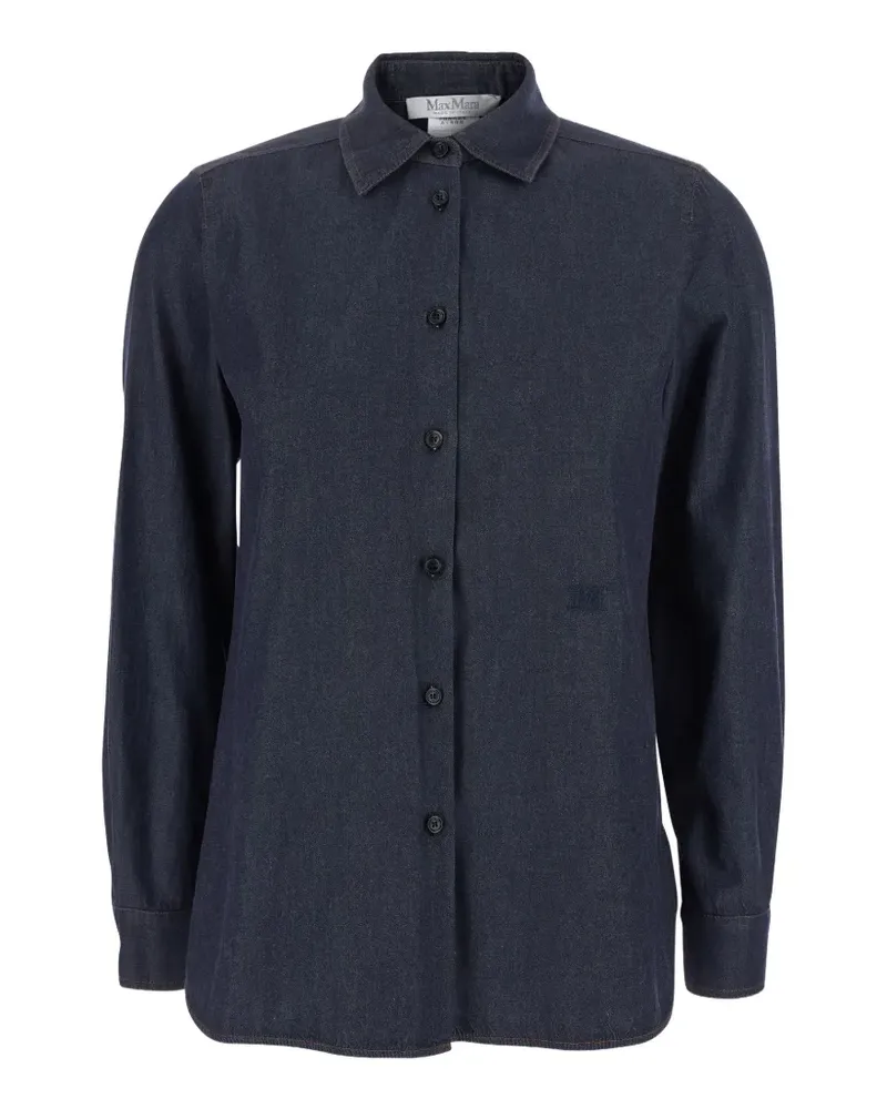 Max Mara logo-embroidered denim shirt - Blau Blau
