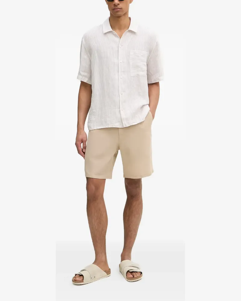 Trussardi logo-embroidered shorts - Nude Nude