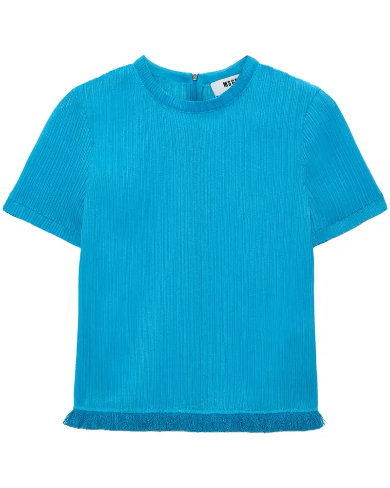 MSGM Geripptes T-Shirt - Blau Blau