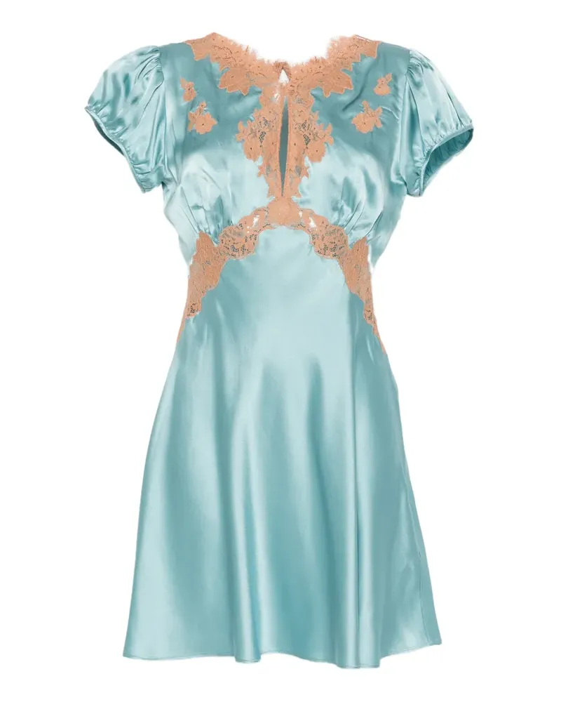 DÔEN Junia lace-trimmed mini dress - Blau Blau