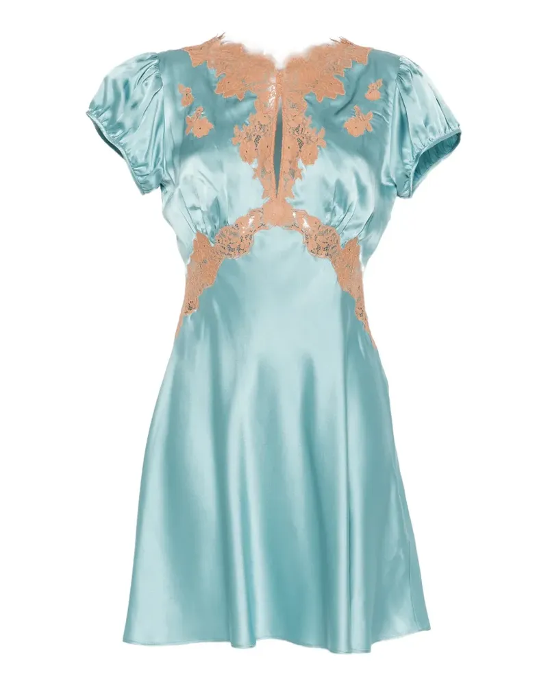 DÔEN Junia lace-trimmed mini dress - Blau Blau