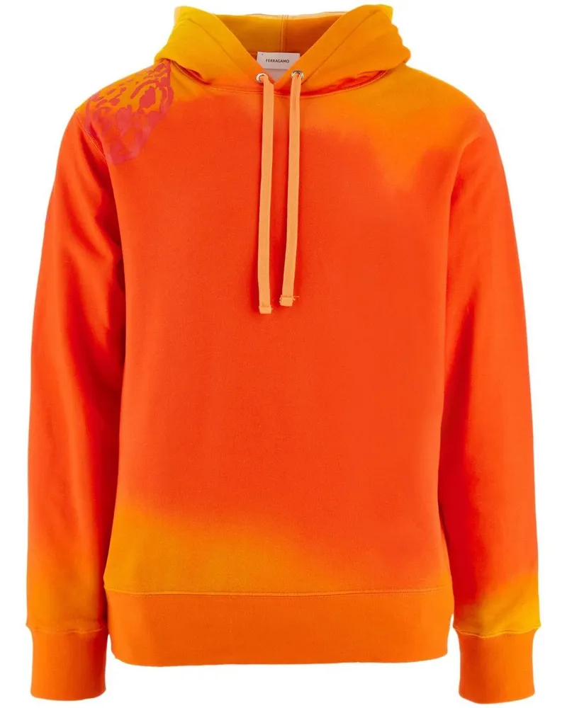 Ferragamo Hoodie mit Sunset-Print - Rot Rot