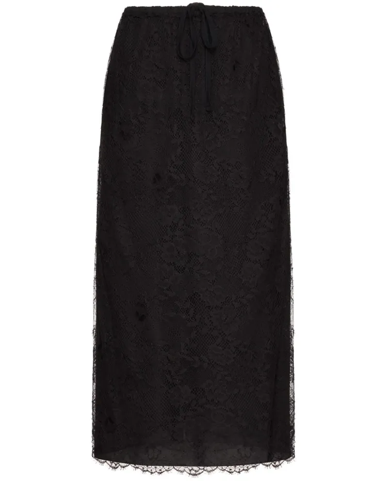 Valentino Garavani Midirock mit Spitzendetail - Schwarz Schwarz