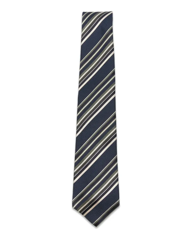 Kiton Krawatte mit diagonalen Streifen - Blau Blau