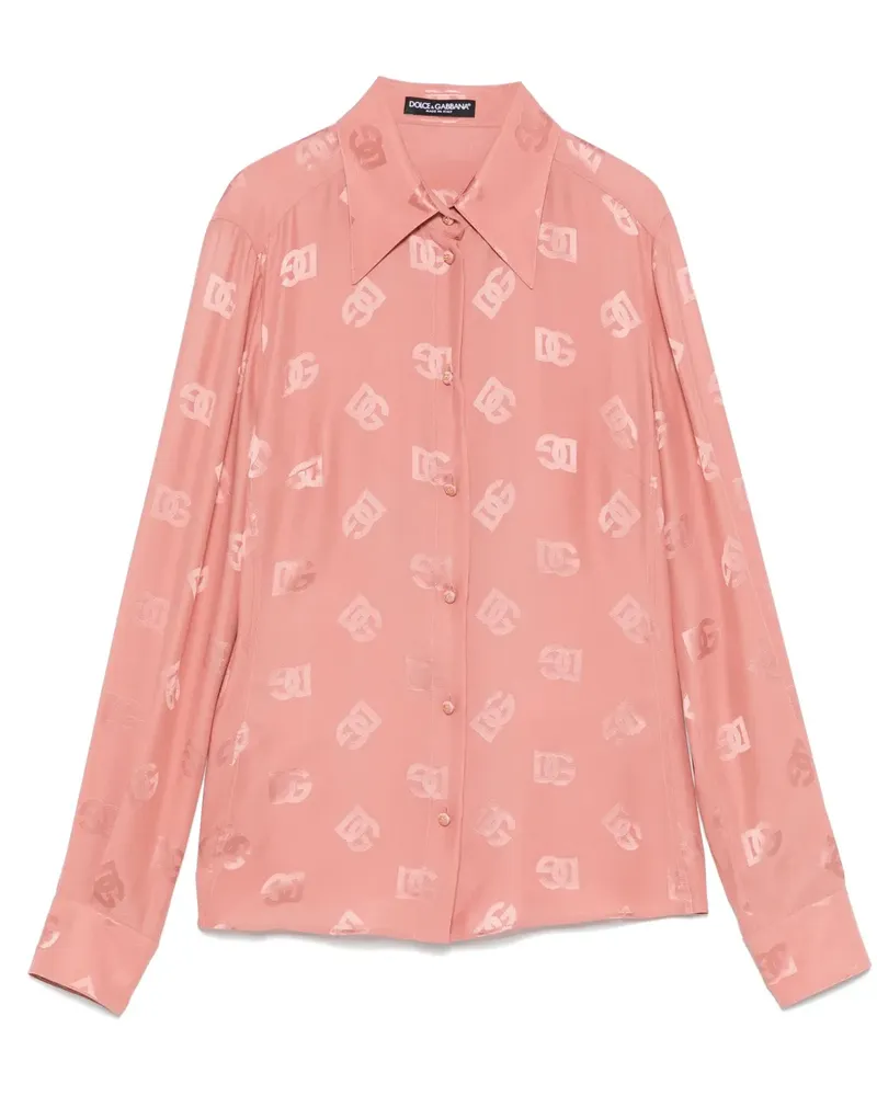 Dolce & Gabbana Hemd aus Logo-Jacquard - Rosa Rosa