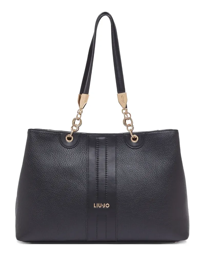 Liu Jo medium logo-lettering shoulder bag - Schwarz Schwarz