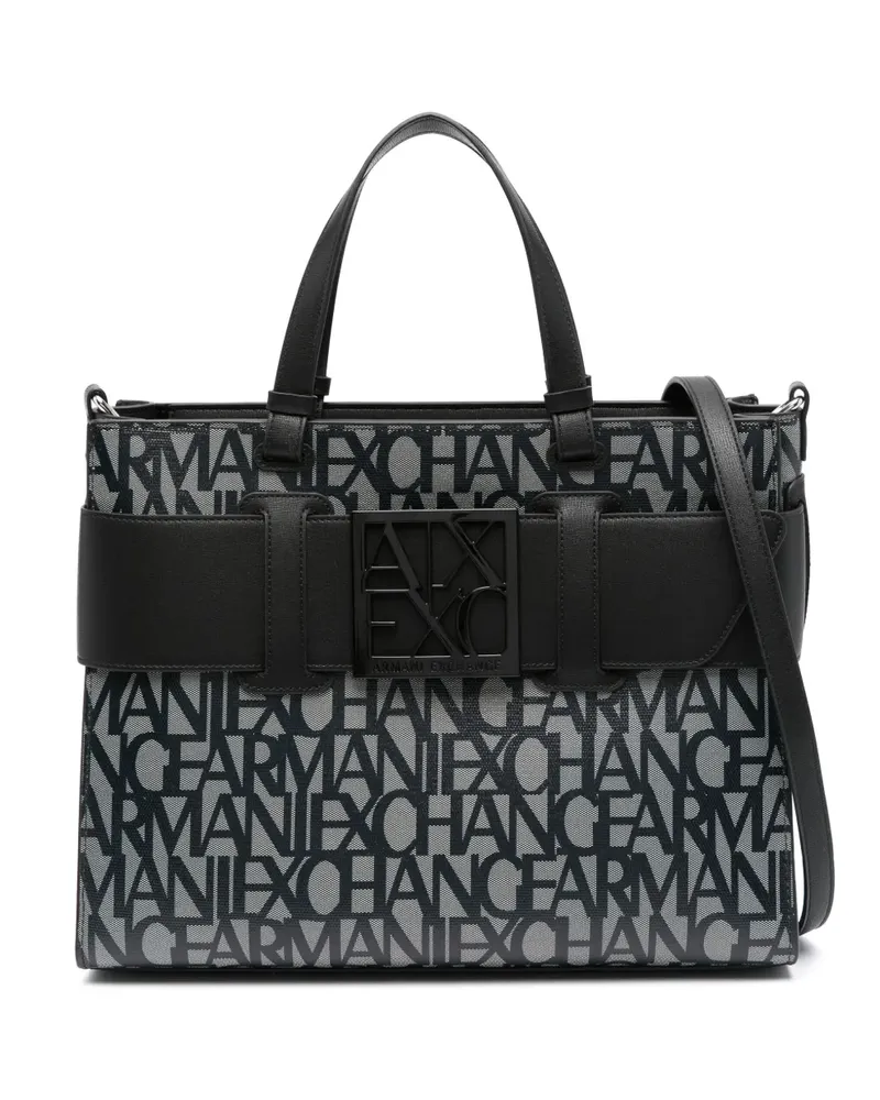 Armani Exchange Handtasche mit Logo-Print - Schwarz Schwarz
