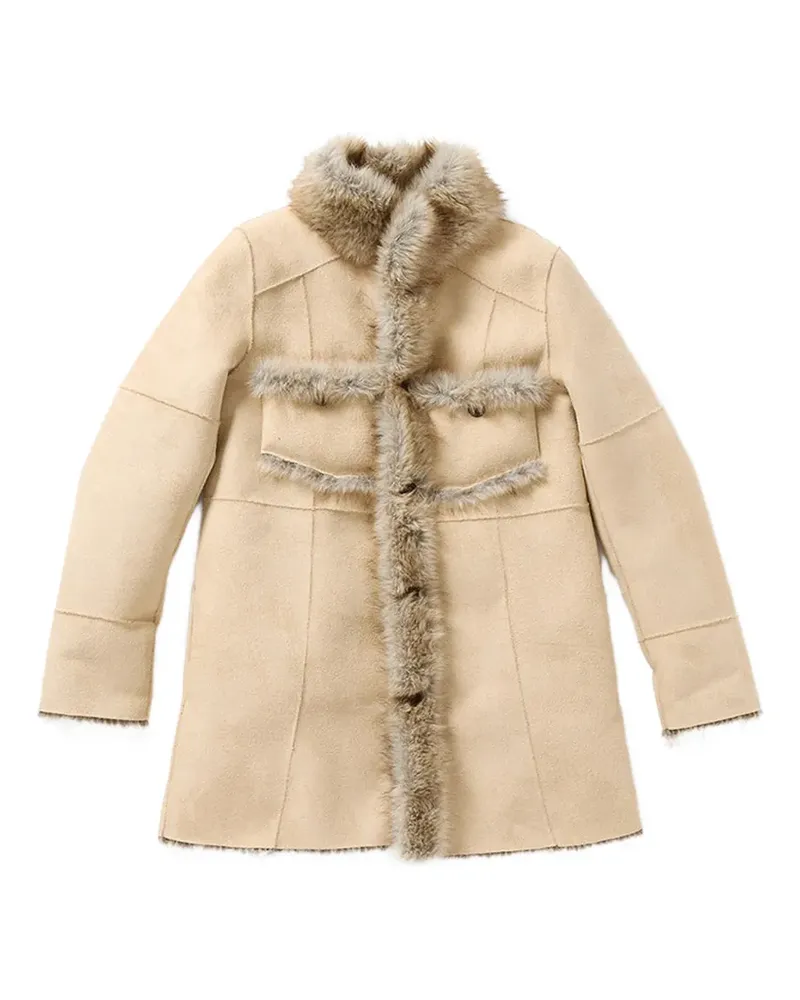 PERVERZE paneled reversible coat - Nude Nude