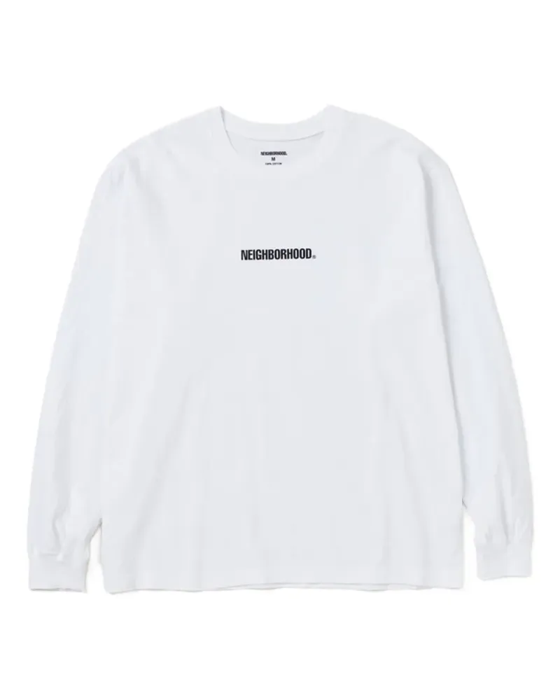 Neighborhood Langarmshirt mit Logo-Print - Weiß Weiß