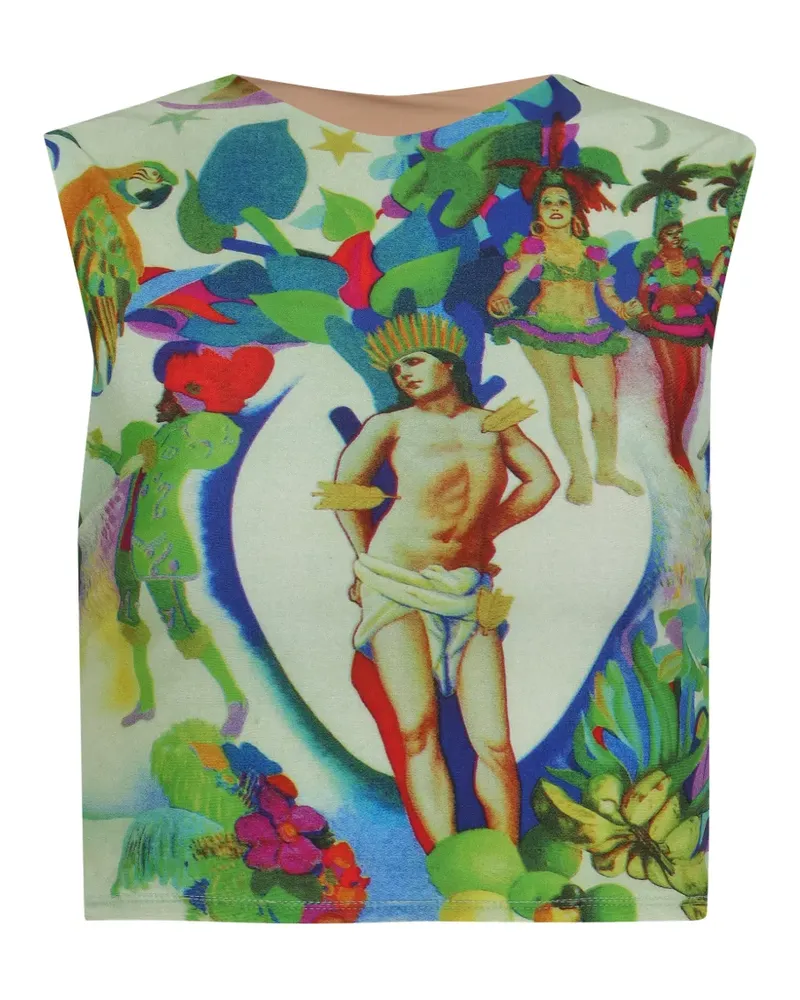 Amir Slama Oberteil mit Print - Grün Grün