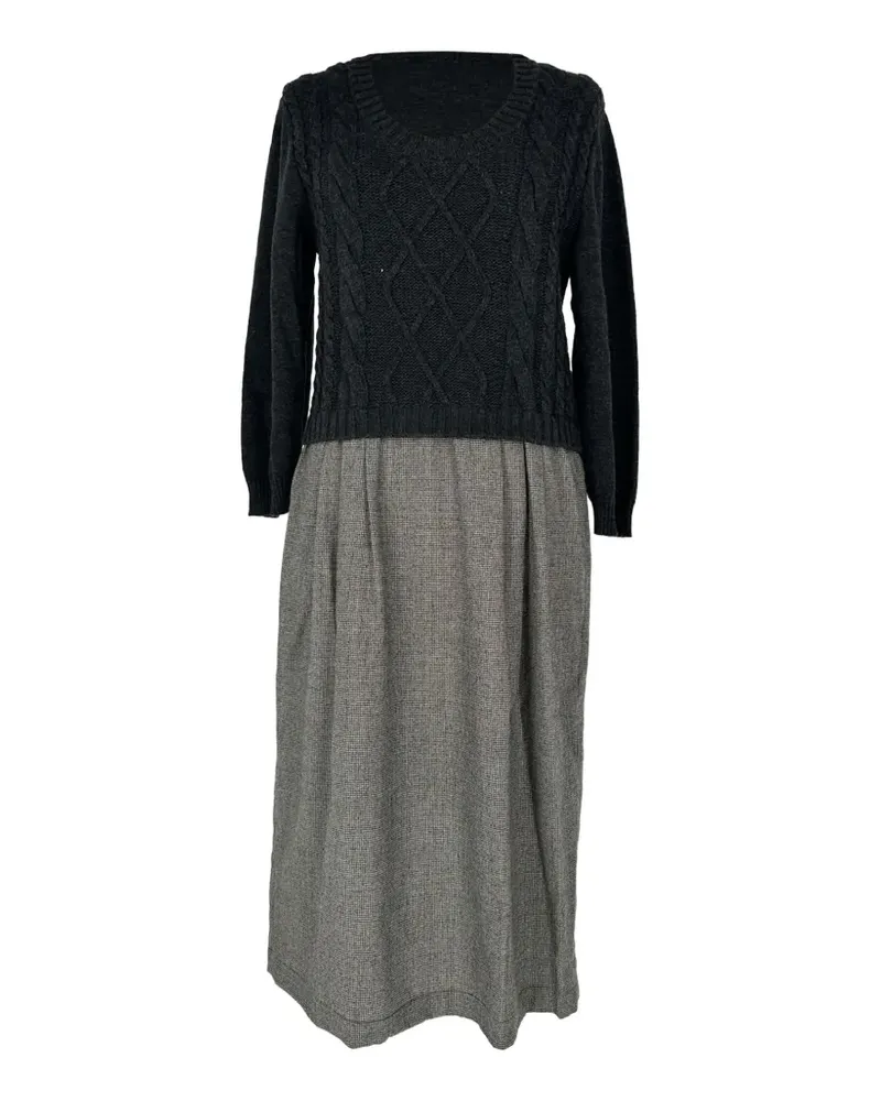 Max Mara Kleid mit U-Ausschnitt - Grau Grau