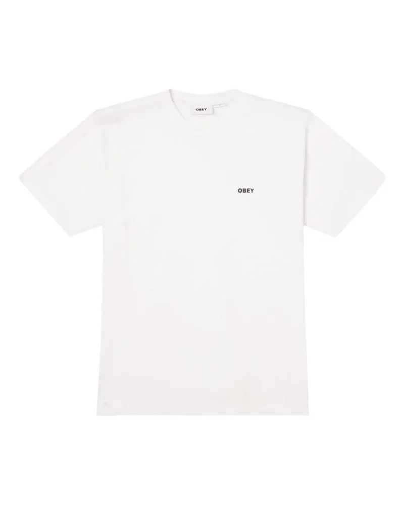 Obey T-Shirt mit Logo-Print - Weiß Weiß