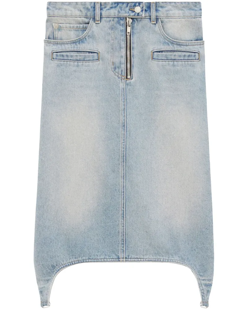 Courrèges Jeans-Midirock mit Hosenträgern - Blau Blau