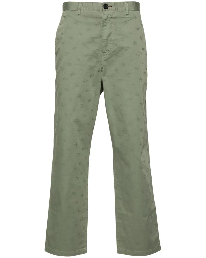 Paul Smith Gerade Jeans aus Monogramm-Jacquard - Grün Grün