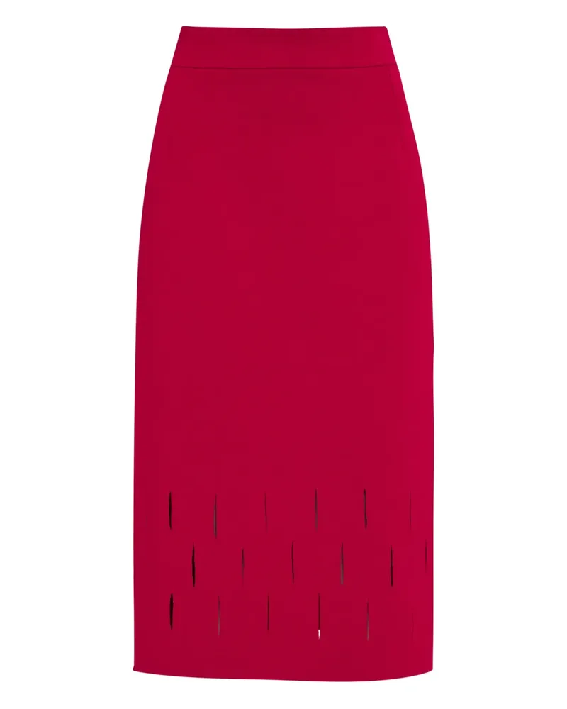 Gloria Coelho laser-cut midi skirt - Rot Rot