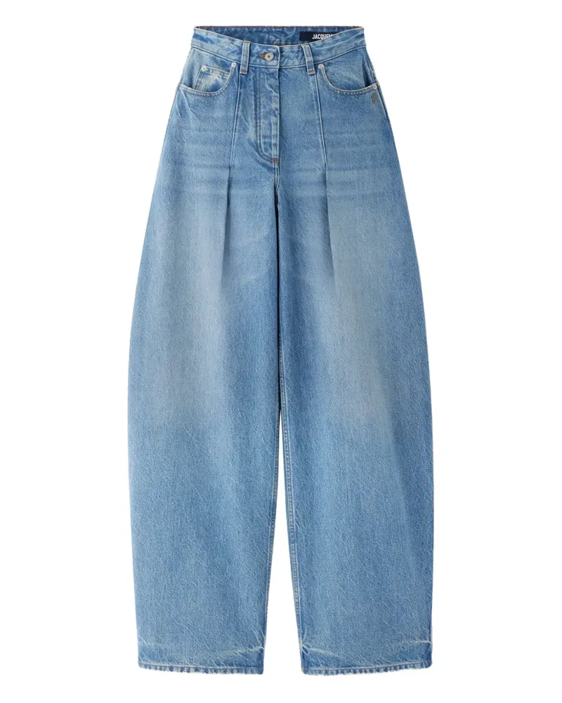 Jacquemus Le de-Nîmes Ovalo Jeans mit Falten - Blau Blau