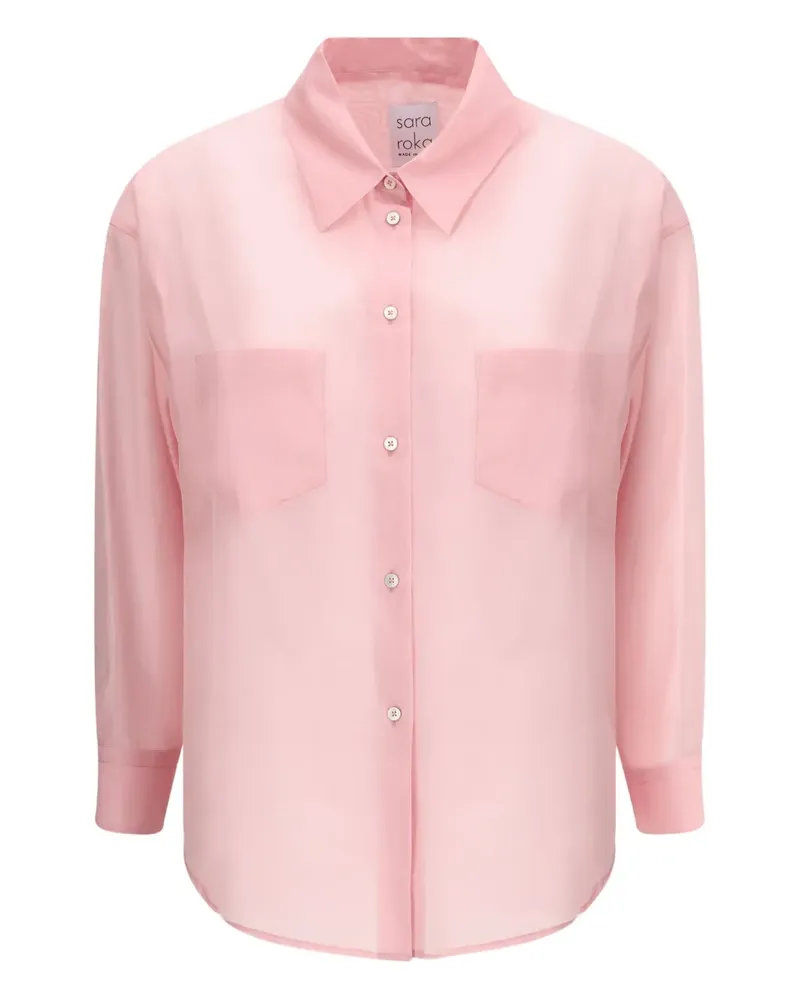 Sara Roka Hemd mit Taschendetail - Rosa Rosa